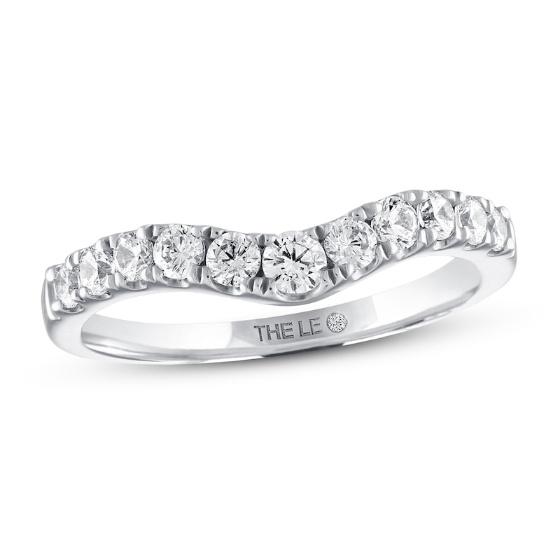 Main Image 1 of THE LEO Diamond Contour Anniversary Ring 1/2 ct tw Round-cut 14K White Gold