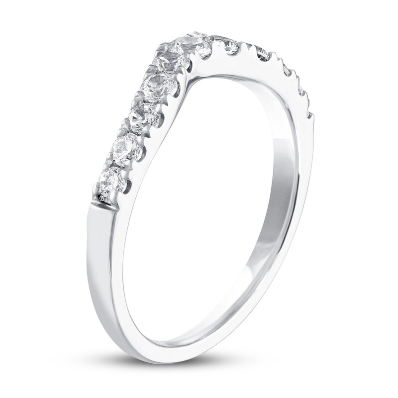 Main Image 2 of THE LEO Diamond Contour Anniversary Ring 1/2 ct tw Round-cut 14K White Gold