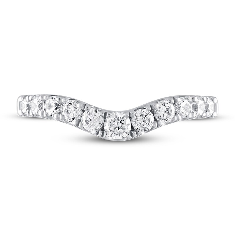Main Image 3 of THE LEO Diamond Contour Anniversary Ring 1/2 ct tw Round-cut 14K White Gold