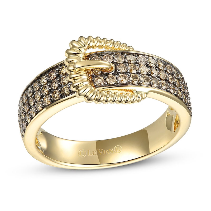 Main Image 1 of Le Vian Diamond Buckle Ring 5/8 ct tw 14K Honey Gold