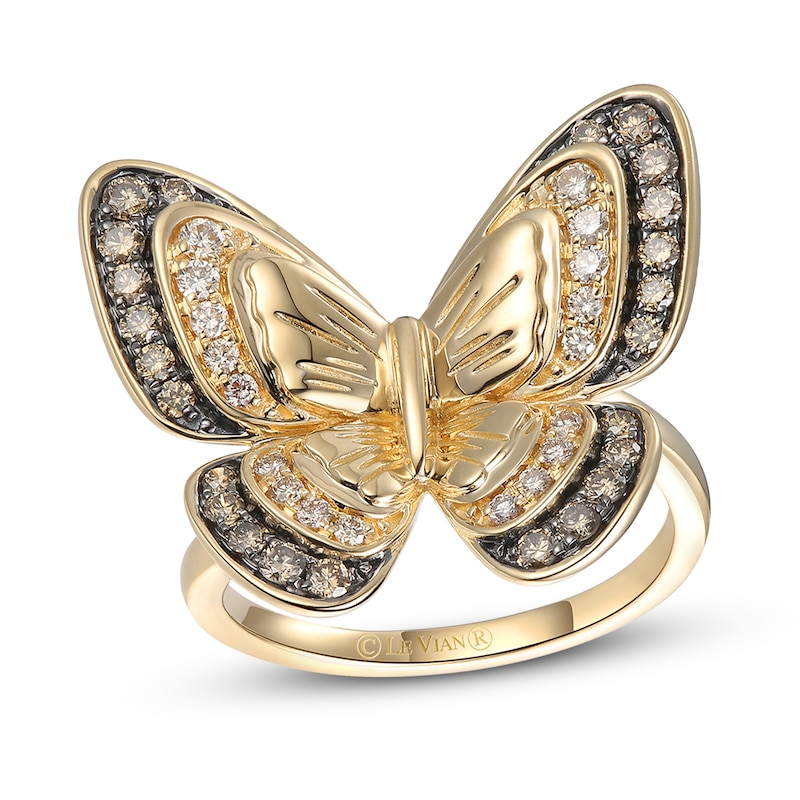 Le Vian Diamond Butterfly Ring 5/8 ct tw 14K Honey Gold
