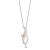 Hallmark Diamonds Necklace 1/20 ct tw Sterling Silver & 10K Rose Gold