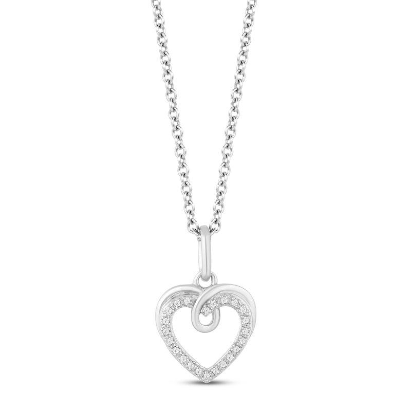 Hallmark Diamonds Heart Necklace Diamond Accents Sterling Silver