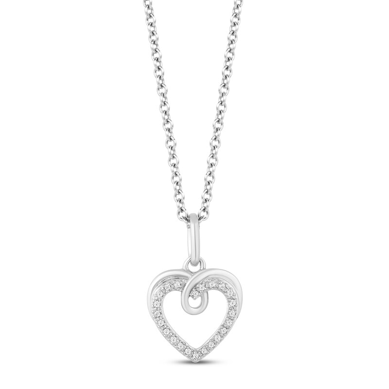 Sterling Silver Heart Diamond Accent Necklace