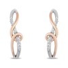 Hallmark Diamonds Hoop Earrings 1/16 ct tw 10K Rose Gold & Sterling SIlver