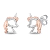 Disney Treasures Fantasia Diamond Earrings 1/10 ct tw Sterling Silver/10K Rose Gold
