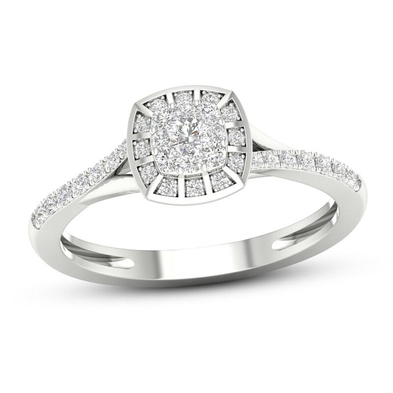 Diamond Promise Ring 1/4 ct tw Round-cut 10K White Gold