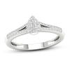 Thumbnail Image 1 of Multi-Diamond Teardrop Promise Ring 1/4 ct tw Sterling Silver