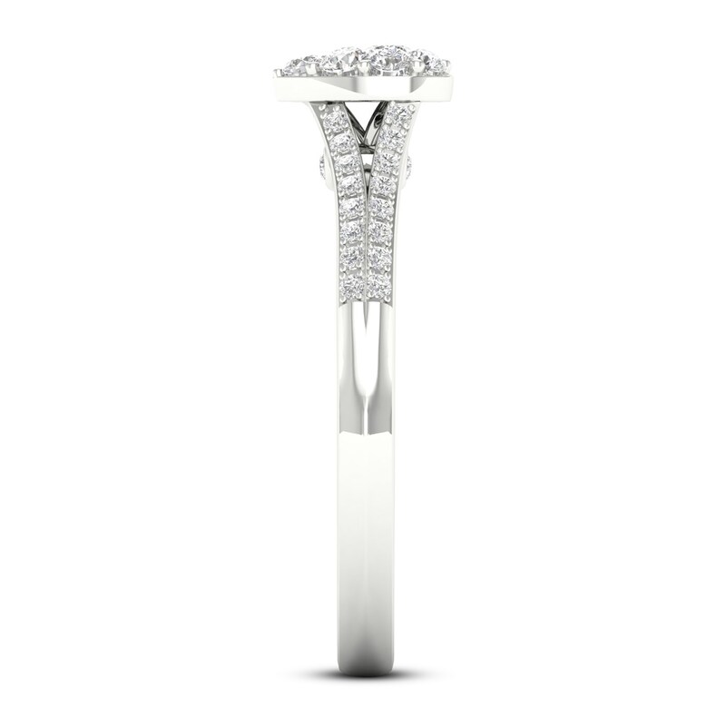 Main Image 2 of Multi-Diamond Teardrop Promise Ring 1/4 ct tw Sterling Silver