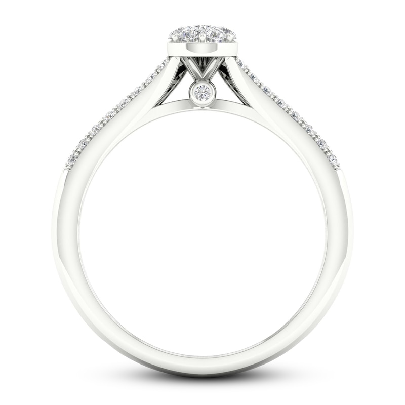 Main Image 3 of Multi-Diamond Teardrop Promise Ring 1/4 ct tw Sterling Silver