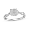 Thumbnail Image 1 of Diamond Cushion-Shaped Promise Ring 1/6 ct tw 10K White Gold