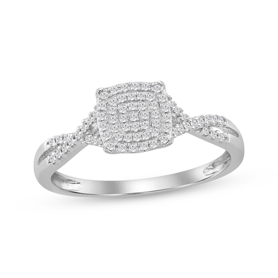 Diamond Promise Ring 1/6 ct tw Round-cut 10K White Gold