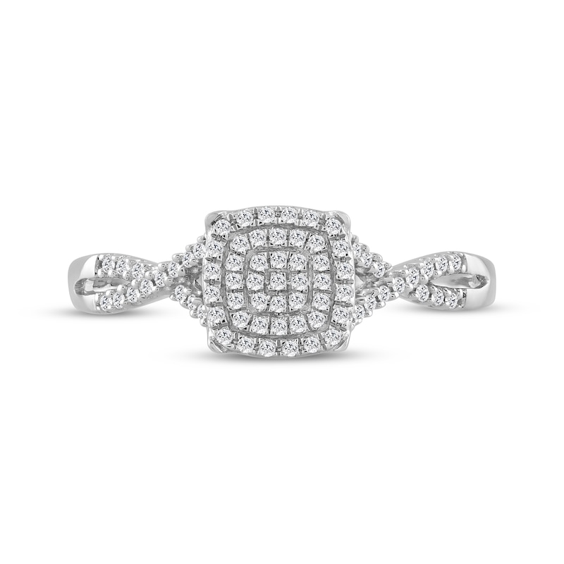 Main Image 3 of Diamond Cushion-Shaped Promise Ring 1/6 ct tw 10K White Gold
