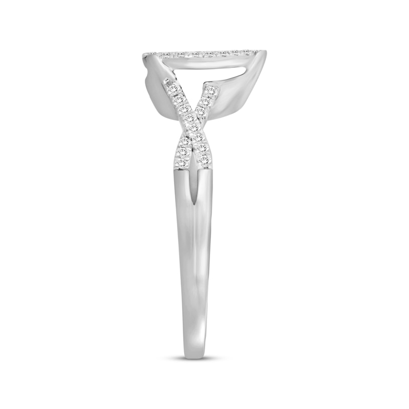 Main Image 2 of Multi-Diamond Pear-Shaped Promise Ring 1/6 ct tw 10K White Gold