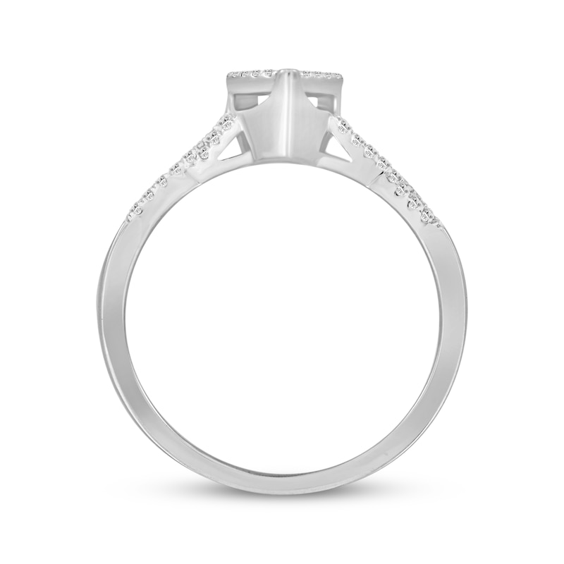 Main Image 3 of Multi-Diamond Pear-Shaped Promise Ring 1/6 ct tw 10K White Gold