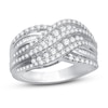 Thumbnail Image 1 of Diamond Fashion Ring 1 ct tw Round & Baguette Sterling Silver