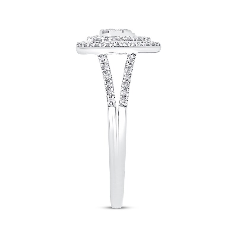 Main Image 2 of Diamond Heart Ring 1/2 ct tw Round-cut 10K White Gold