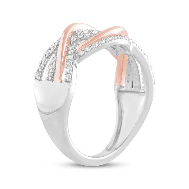 Main Image 2 of Diamond Fashion Ring 1/3 ct tw Round-cut 10K Two-Tone Gold