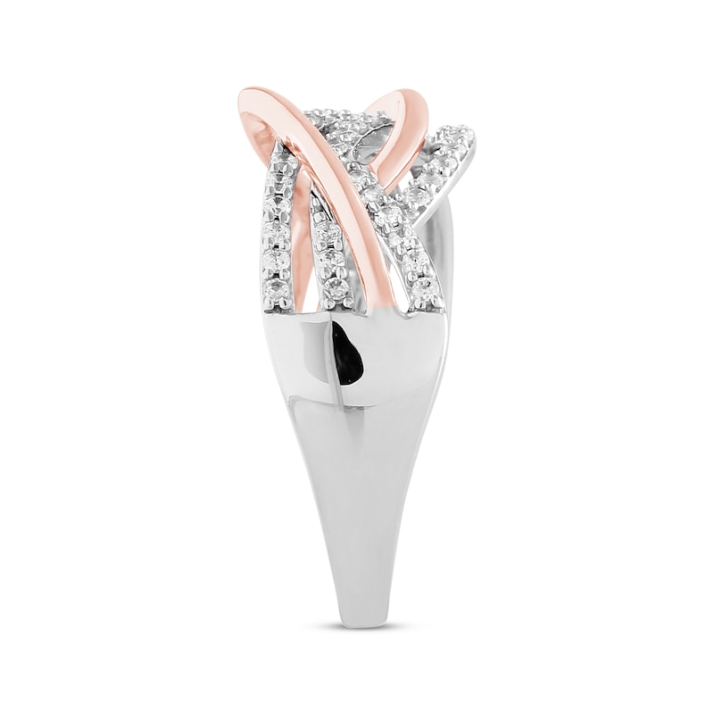 Main Image 3 of Diamond Fashion Ring 1/3 ct tw Round-cut 10K Two-Tone Gold