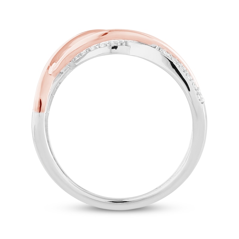 Main Image 4 of Diamond Fashion Ring 1/3 ct tw Round-cut 10K Two-Tone Gold