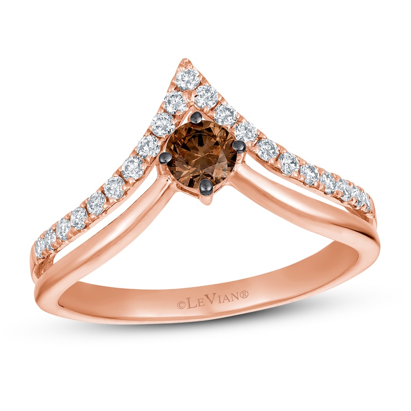 Le Vian Chocolate Diamond Ring 1/2 ct tw 14K Strawberry Gold