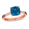 Thumbnail Image 1 of Le Vian Blue Topaz & Diamond Ring 1/6 ct tw 14K Strawberry Gold