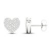 Thumbnail Image 1 of Lab-Created Diamonds by KAY Heart Earrings 1 ct tw 14K White Gold