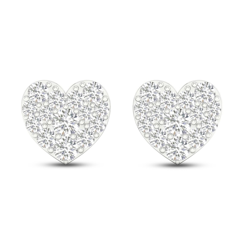 Lab-Created Diamonds by KAY Heart Earrings 1 ct tw 14K White Gold