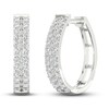 Thumbnail Image 0 of Lab-Created Diamonds by KAY Hoop Earrings 1 ct tw 14K White Gold