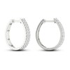 Thumbnail Image 2 of Lab-Created Diamonds by KAY Hoop Earrings 1 ct tw 14K White Gold