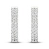 Thumbnail Image 3 of Lab-Created Diamonds by KAY Hoop Earrings 1 ct tw 14K White Gold