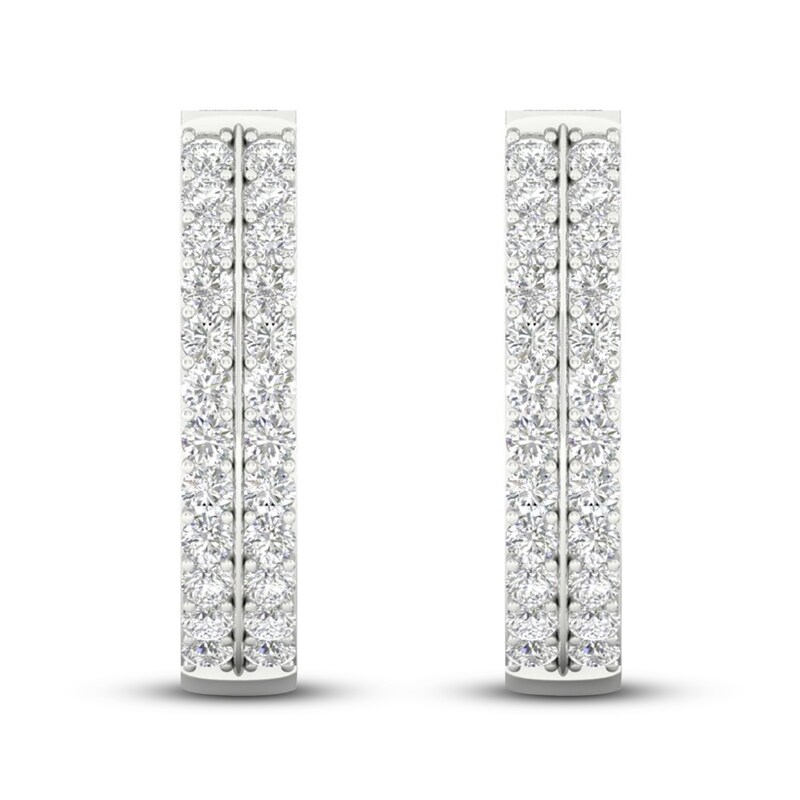 Lab-Created Diamonds by KAY Hoop Earrings 1 ct tw 14K White Gold