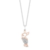Thumbnail Image 1 of Disney Treasures Winnie the Pooh &quot;Piglet&quot; Diamond Necklace 1/20 ct tw 10K Rose Gold & Sterling Silver 17&quot;