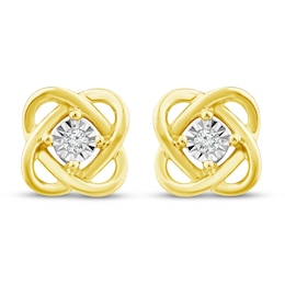 Center of Me Diamond Earrings 1/20 ct tw 10K Yellow Gold