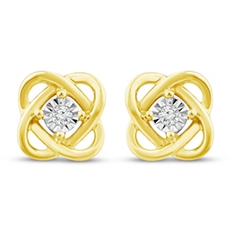 Center of Me Diamond Earrings 1/20 ct tw 10K Yellow Gold