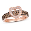 Le Vian Diamond Heart Ring 3/4 ct tw Round-cut 14K Strawberry Gold