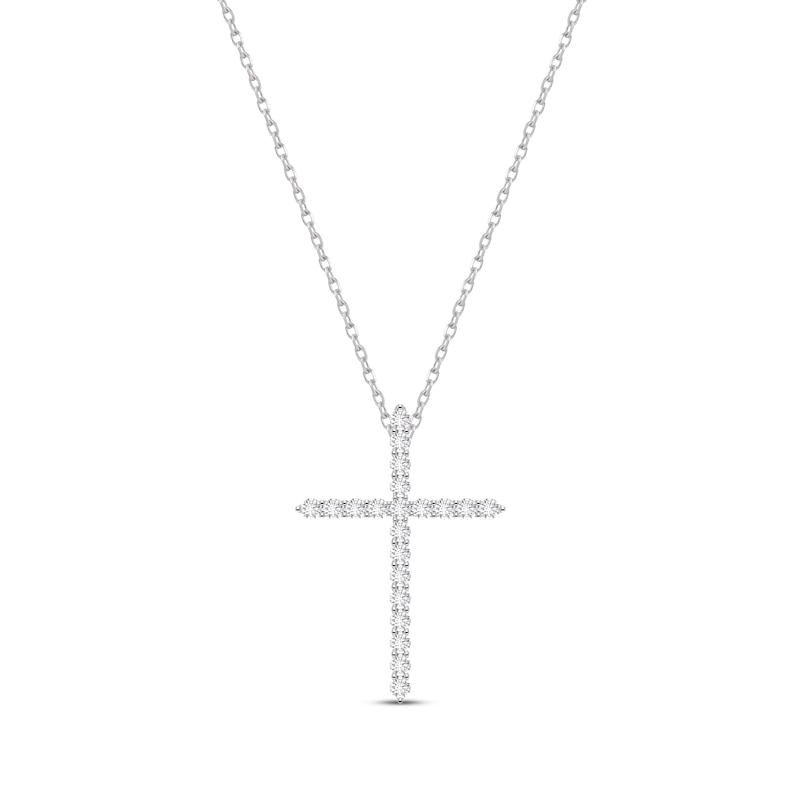 14k AA Diamond Cross Pendant
