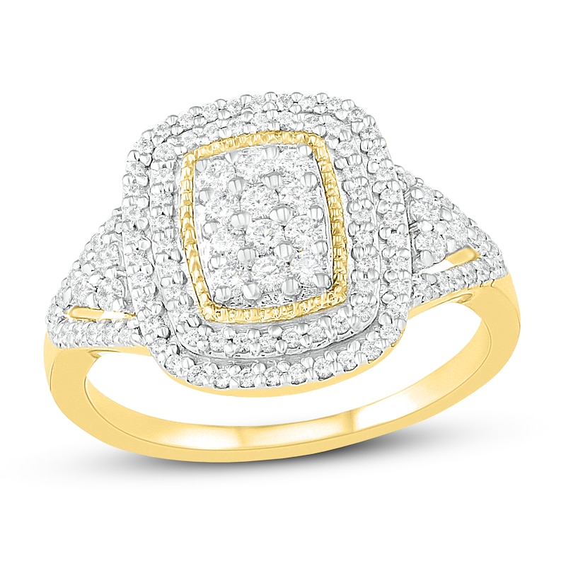 Main Image 1 of Diamond Fashion Ring 1/2 ct tw Round-cut 10K Yellow Gold