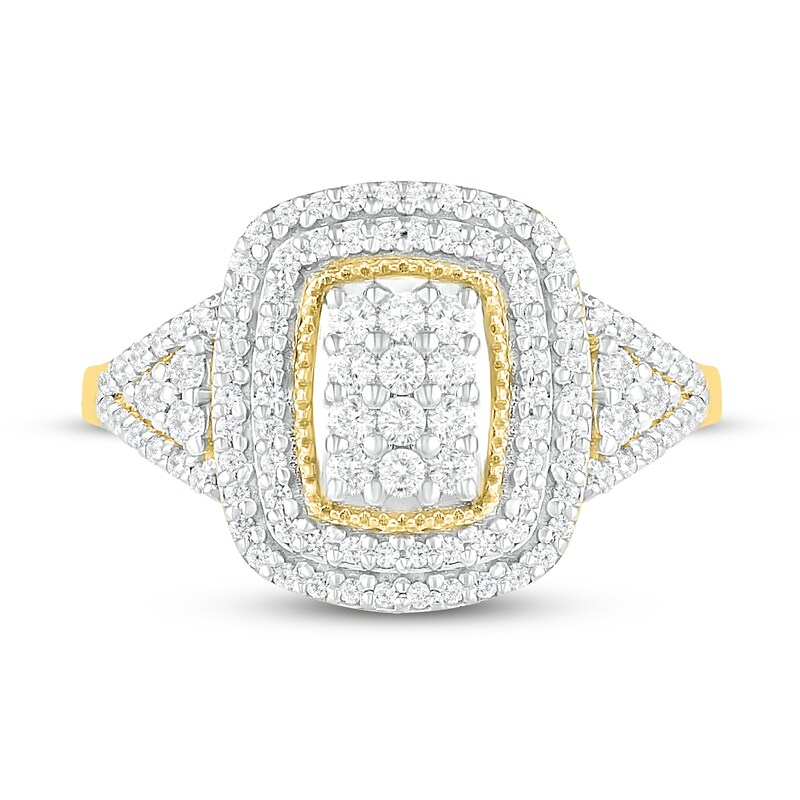 Main Image 2 of Diamond Fashion Ring 1/2 ct tw Round-cut 10K Yellow Gold