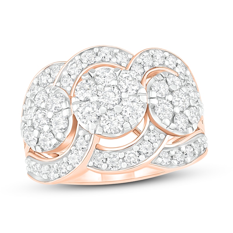 Main Image 1 of Diamond Fashion Ring 2 ct tw Round-cut 10K Rose Gold