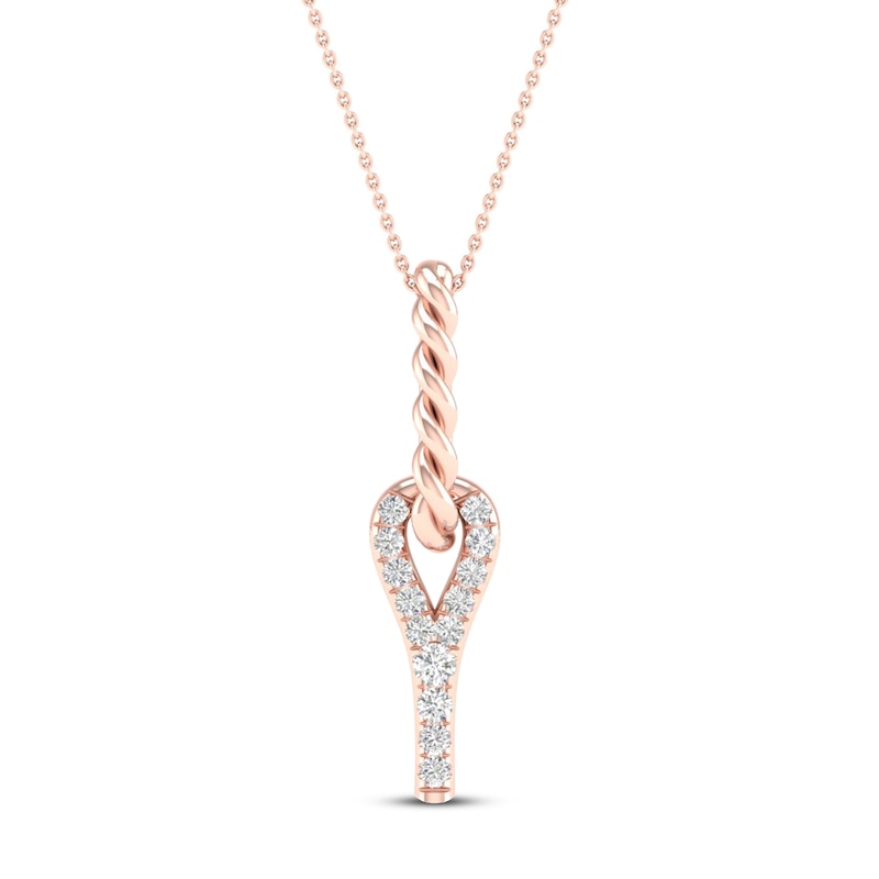 Main Image 1 of Love + Be Loved Diamond Necklace 1/10 ct tw 10K Rose Gold 18&quot;