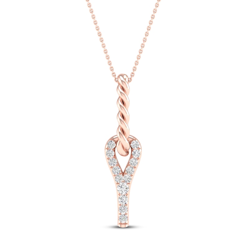 Love + Be Loved Diamond Necklace 1/10 ct tw 10K Rose Gold 18"