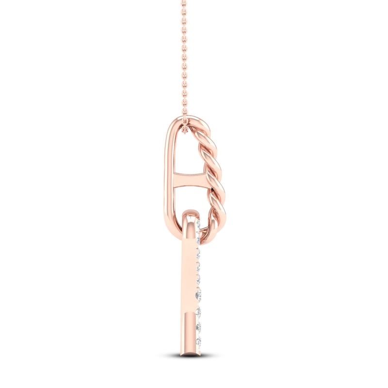 Main Image 2 of Love + Be Loved Diamond Necklace 1/10 ct tw 10K Rose Gold 18&quot;