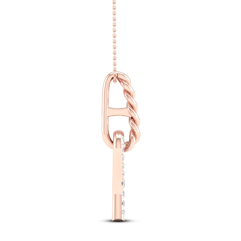 Love + Be Loved Diamond Necklace 1/10 ct tw 10K Rose Gold 18"