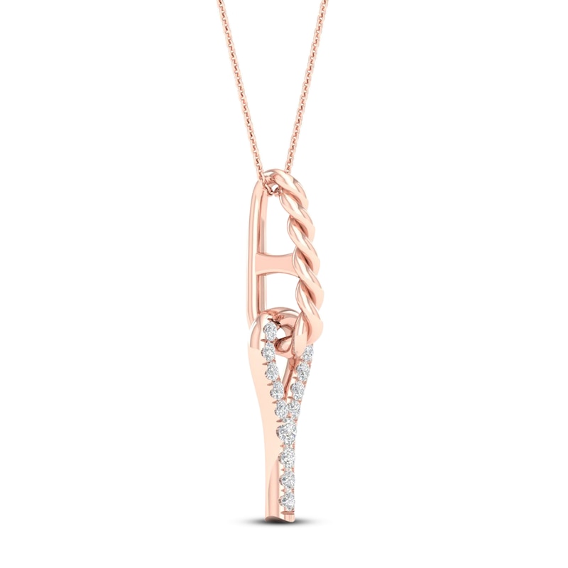Love + Be Loved Diamond Necklace 1/10 ct tw 10K Rose Gold 18"