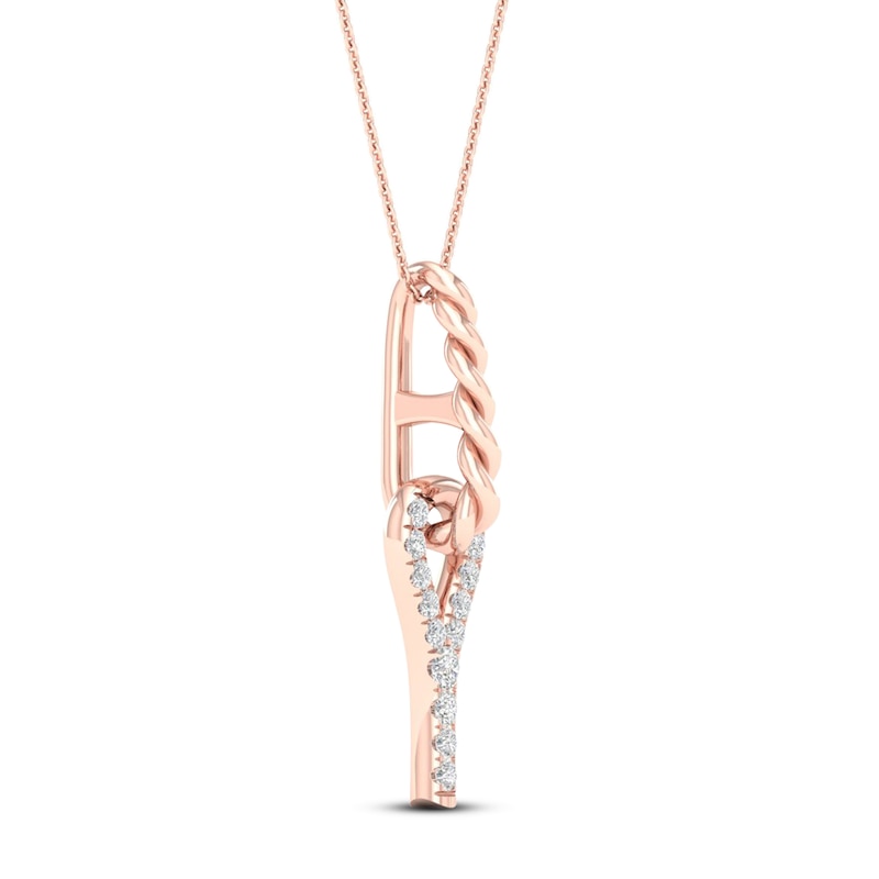 Main Image 3 of Love + Be Loved Diamond Necklace 1/10 ct tw 10K Rose Gold 18&quot;