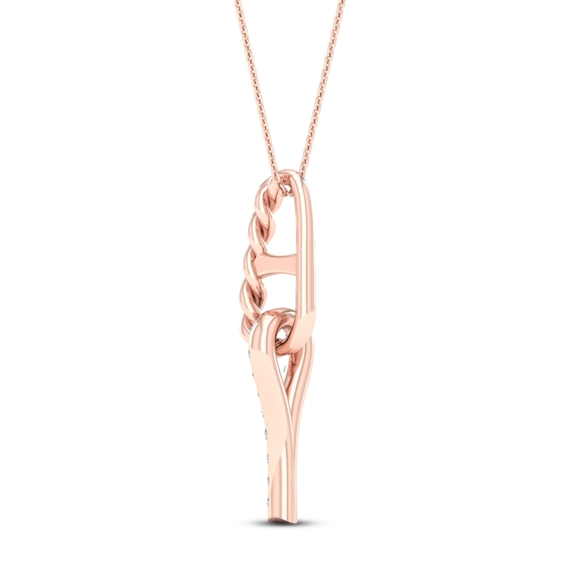 Main Image 4 of Love + Be Loved Diamond Necklace 1/10 ct tw 10K Rose Gold 18&quot;