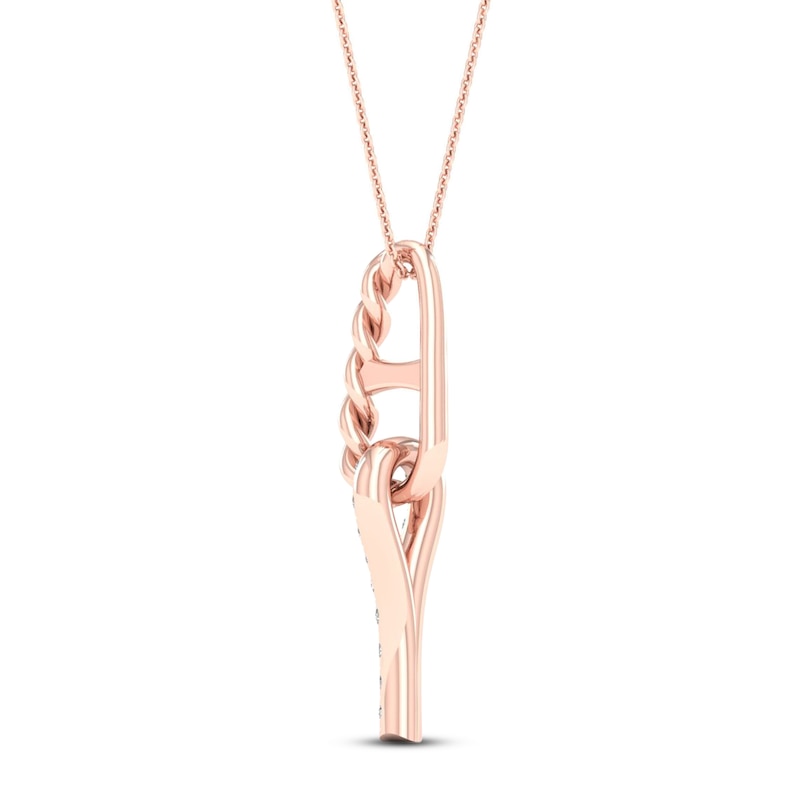 Love + Be Loved Diamond Necklace 1/10 ct tw 10K Rose Gold 18"