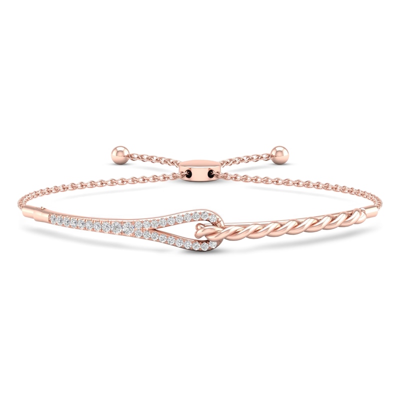 Main Image 1 of Love + Be Loved Diamond Bolo Bracelet 1/2 ct tw 10K Rose Gold