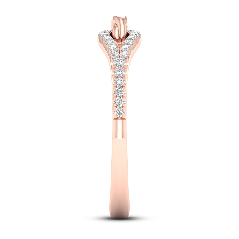 Main Image 2 of Love + Be Loved Diamond Ring 1/10 ct tw 10K Rose Gold